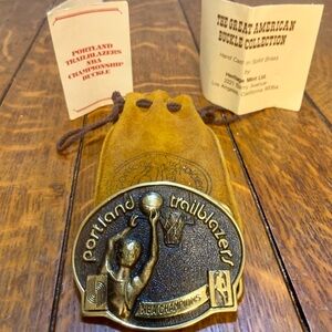 Vintage 1978 Portland Trail Blazers NBA Champions solid brass belt buckle
